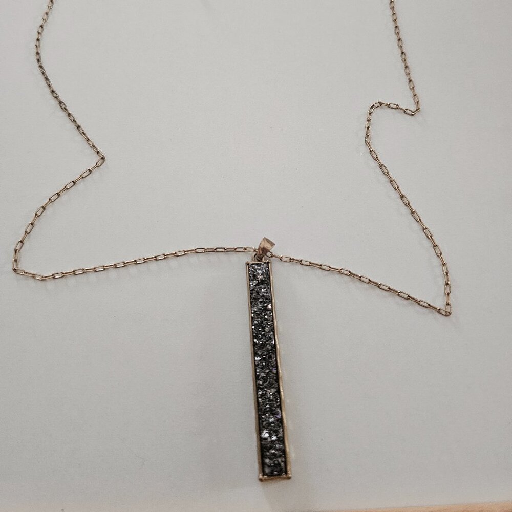 Grayish Black Gemstone Necklace